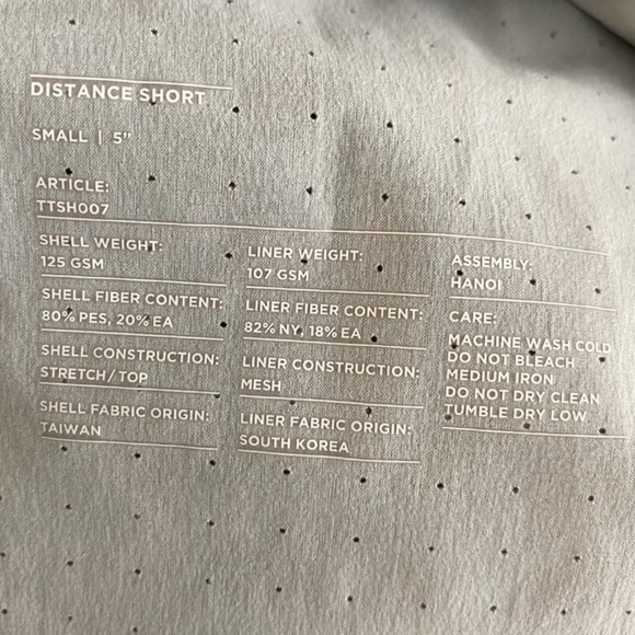 Ten Thousand Distance Shorts Light Gray Athletic Men's Small 5” Lined running - Picture 11 of 11